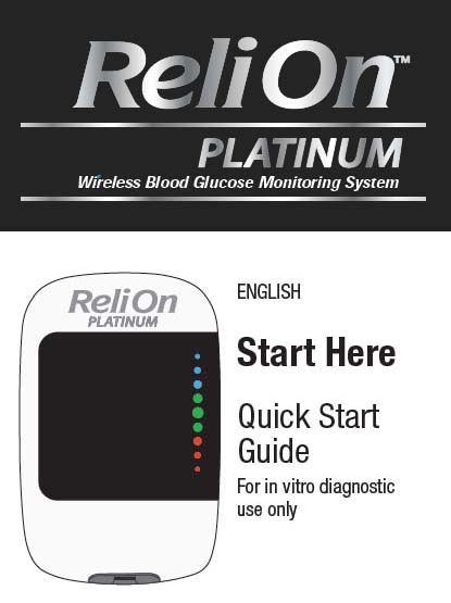 relion glucomètre|RELION PLATINUM USER MANUAL Pdf Download .